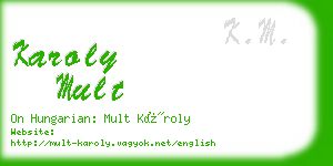 karoly mult business card